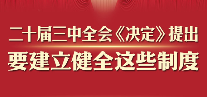 二十届三中全会《决定》提出要建立健全这些制度